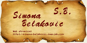 Simona Belaković vizit kartica